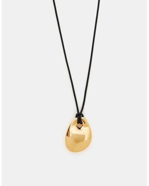 Accessorize Metallic 14Ct-Plated Pendant Leather Cord Necklace