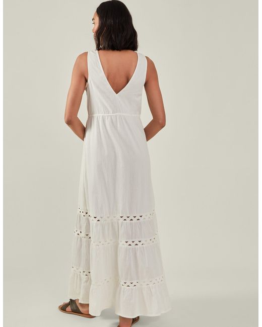 Accessorize Natural Women's Tie Front Maxi Dress Ivory