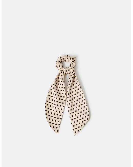 Accessorize Black Polka Dot Scarf Hair Scrunchie