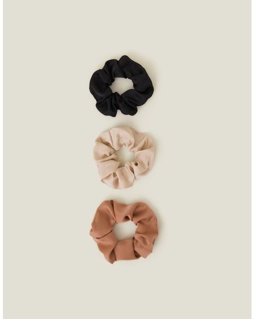 Accessorize Natural And Satin Scrunchie Set