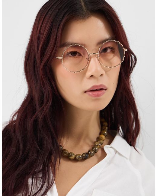 Accessorize White Round Flower Sunglasses