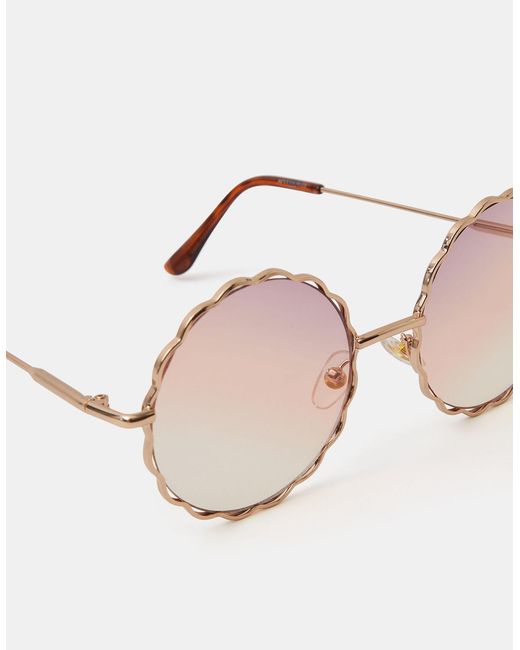 Accessorize White Round Flower Sunglasses