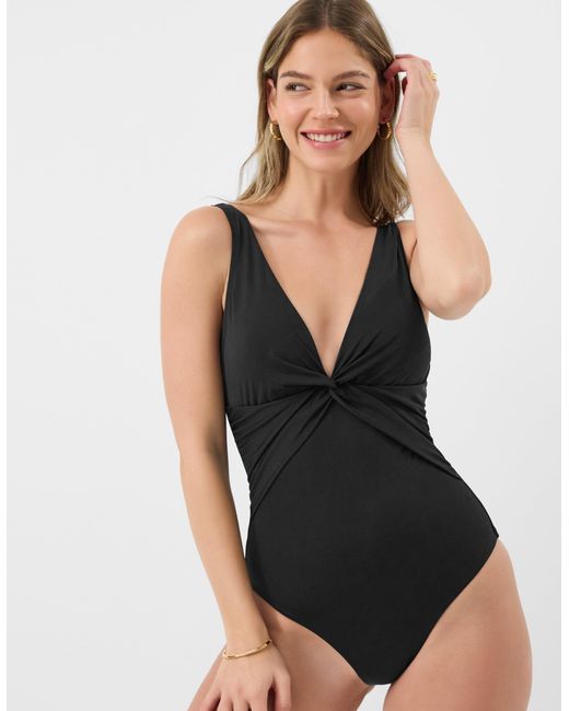 Accessorize Black Knot Front Shaping Swimsuit