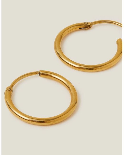 Accessorize Natural Stainless Steel Medium Hoops