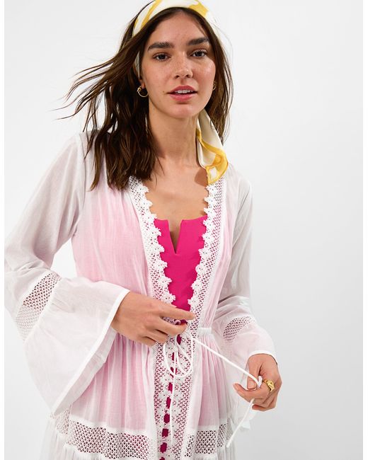 Accessorize White Lace Midi Kaftan