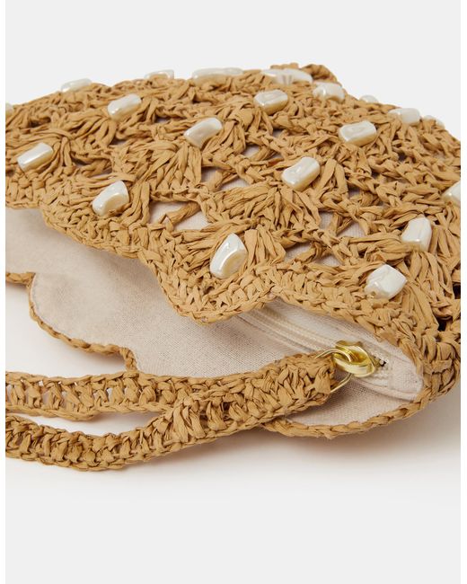 Accessorize Orange Pearl Shell Wristlet Bag