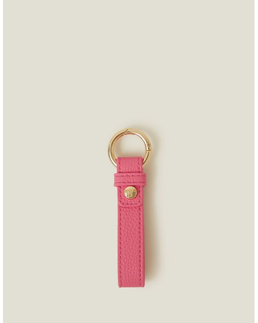 Accessorize Pink Women's Gold Faux Leather Loop Keyring