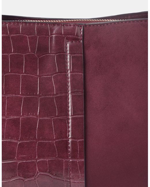 Accessorize Purple Faux Croc Crossbody Bag