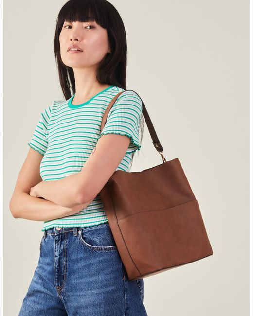 Accessorize Brown Women's Bucket Shoulder Bag Tan