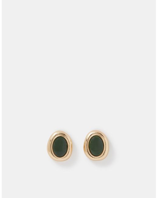 Accessorize Metallic Statement Resin Stone Stud Earrings