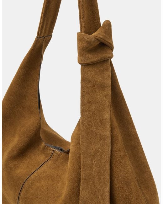 Accessorize Blue Slouchy Knot Leather Shoulder Bag