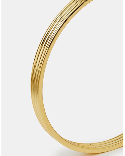 Accessorize White 14Ct-Plated Ridge Bangle