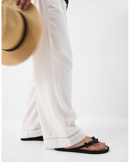 Accessorize White Sequin Embellished Seagrass Flip Flops