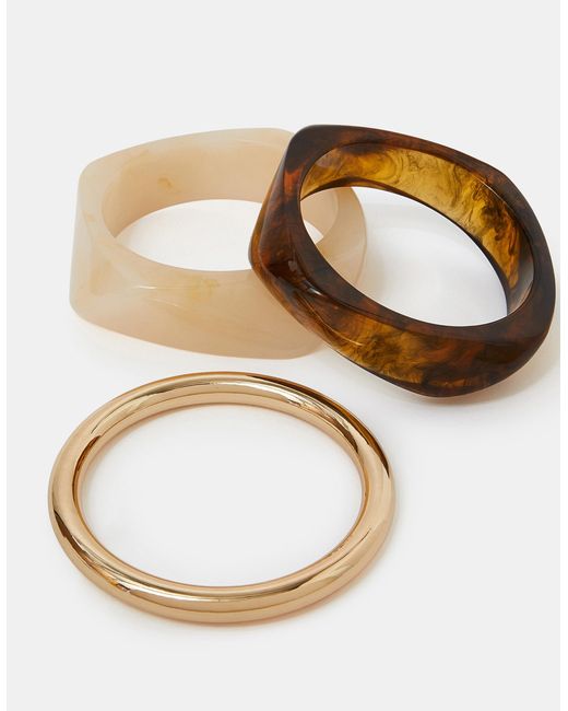 Accessorize Metallic 3-Pack Chunky Resin Bangles