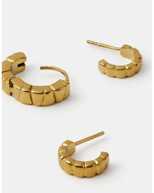 Accessorize Metallic 3-Pack Stainless Steel Bubble Hoop Earrings
