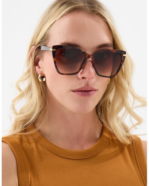 Accessorize Brown Tort Cat Eye Sunglasses