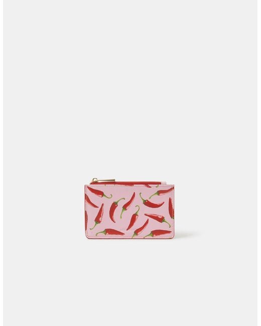 Accessorize Pink Chilli Print Card Holder