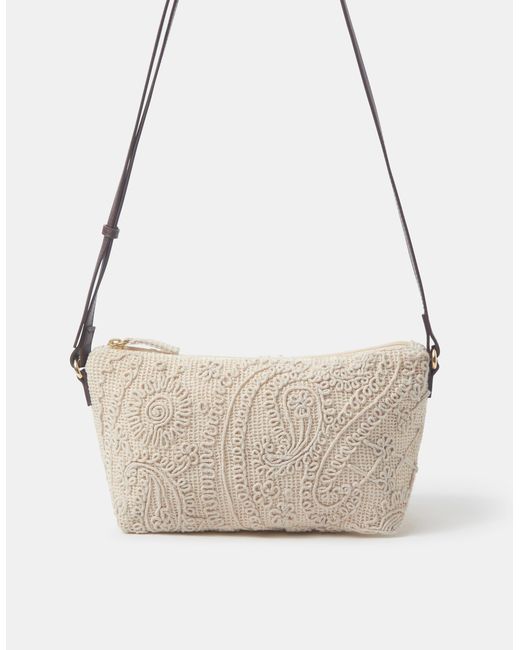 Accessorize Gray Crochet Crossbody Bag