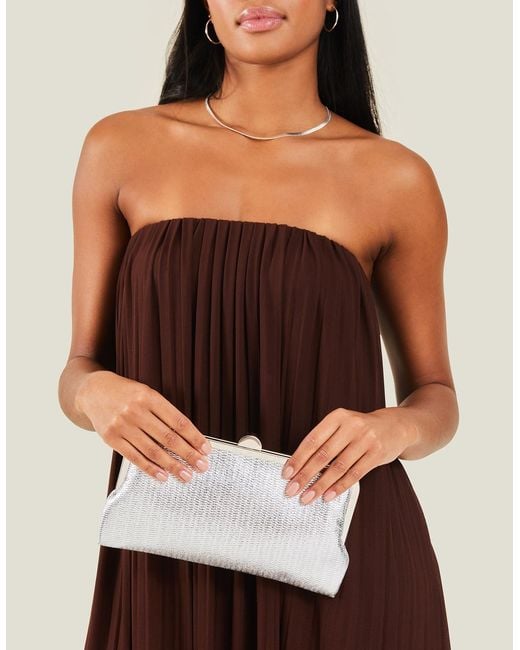 Accessorize Black Metallic Clutch Bag