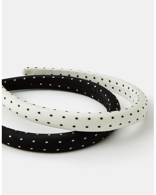 Accessorize White 2-Pack Polka Dot Headbands