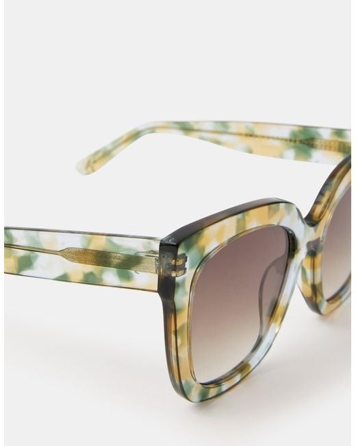 Accessorize White Acetate Oversized Square Sunglasses