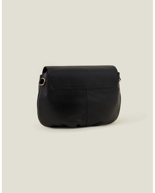 Accessorize Women's Leather Webbing Strap Cross-body Bag Black