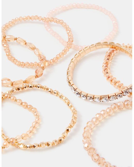 Accessorize Orange 8-Pack Beaded Stretch Bracelets