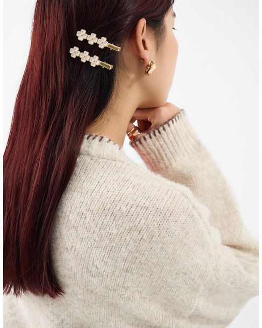 Accessorize White 2-Pack Lucky Clover Hair Clips