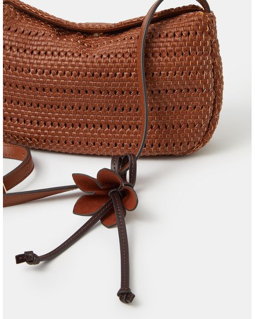 Accessorize Brown Woven Crossbody Bag