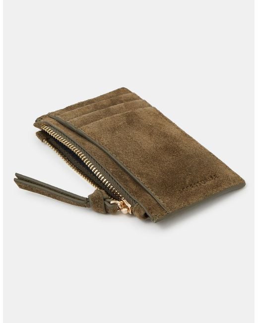 Accessorize Brown Suede Card Holder