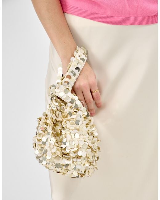 Accessorize Natural Sequin Wristlet Bag