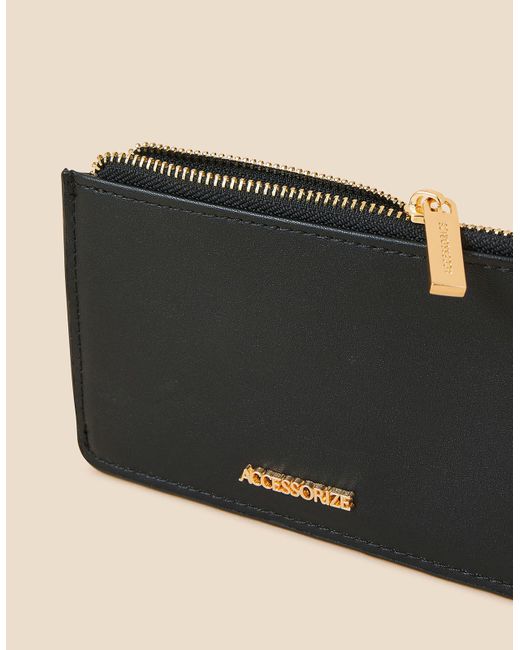 Accessorize Natural Pu Zip Card Holder