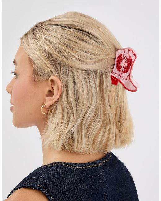 Accessorize Red Cowboy Boot Claw Clip