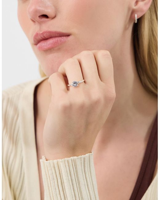 Accessorize White Sterling Cubic Zirconia Engagement Ring