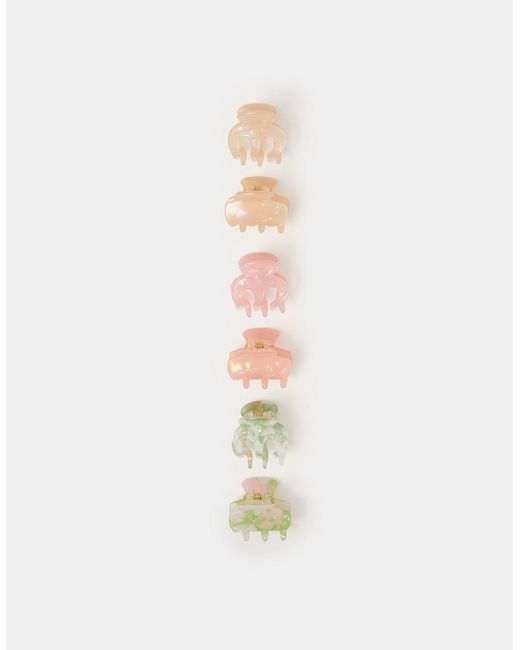 Accessorize Pink 6-Pack Mini Iridescent Claw Clips