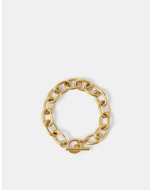 Accessorize Metallic Stainless Steel Chunky T-Bar Bracelet
