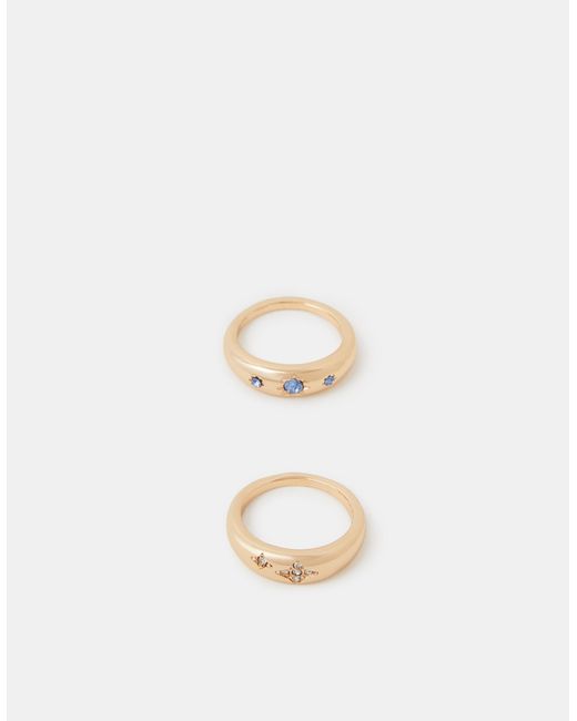 Accessorize Natural 2-Pack Celestial Gem Rings