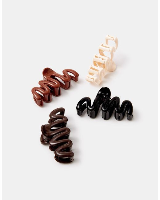Accessorize White 4-Pack Mini Wiggle Claw Clips