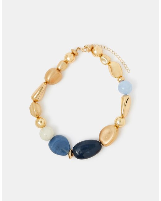 Accessorize Blue Chunky Beaded Collar Necklace