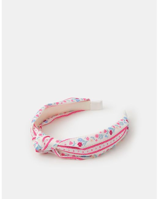 Accessorize Pink Floral Print Knot Headband