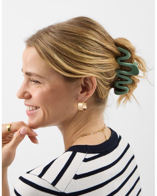 Accessorize Green Large Wiggle Matte Claw Clip