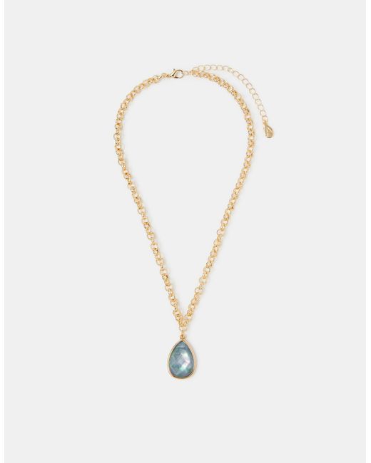 Accessorize White Jewel Teardrop Pendant Necklace
