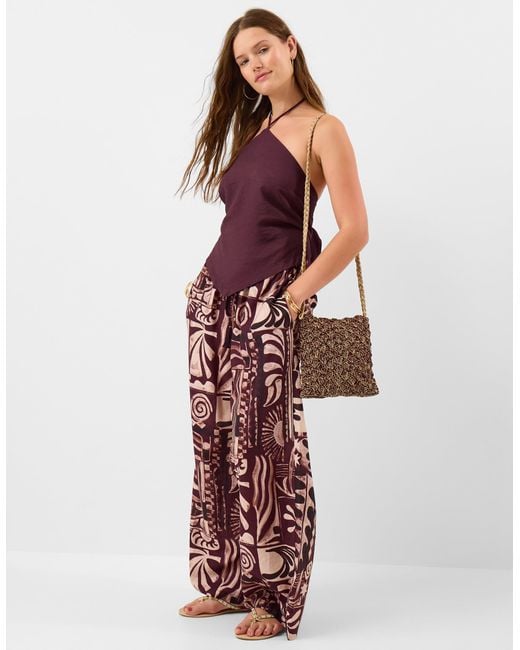 Accessorize Purple Halter Scarf Top