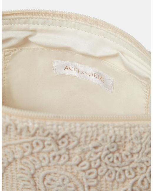 Accessorize Gray Crochet Crossbody Bag