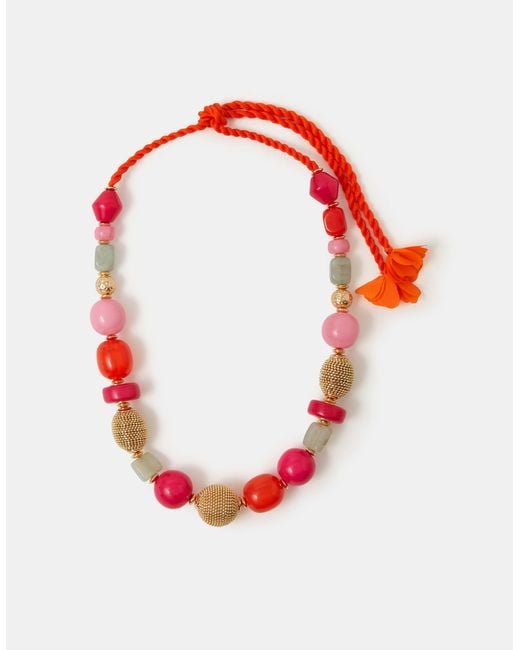 Accessorize Pink Chunky Resin Beaded Necklace
