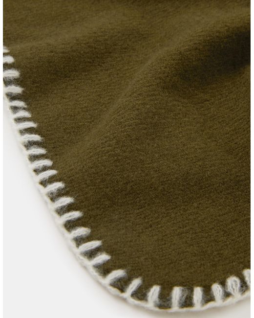 Accessorize Green Stitched Edge Blanket Scarf