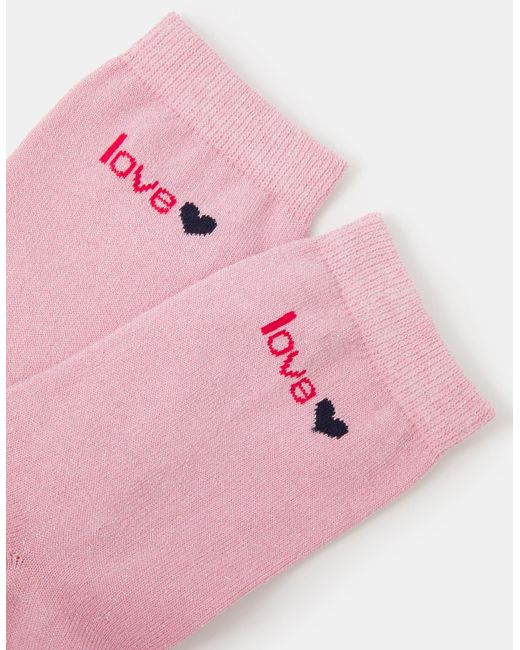 Accessorize Pink Love Glitter Socks
