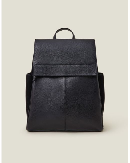 Accessorize Blue Black Pebble Leather Backpack