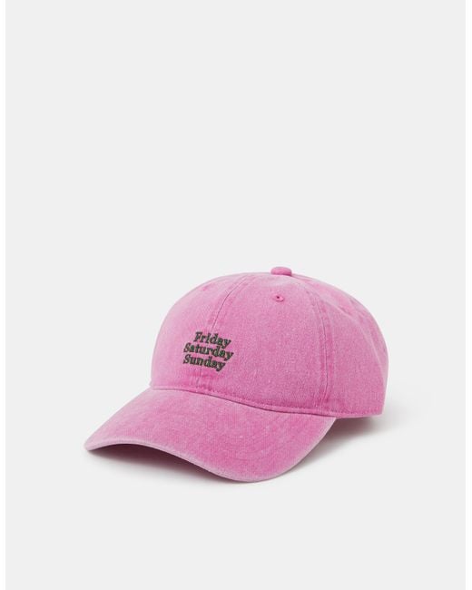 Accessorize Pink Weekend Baseball Cap