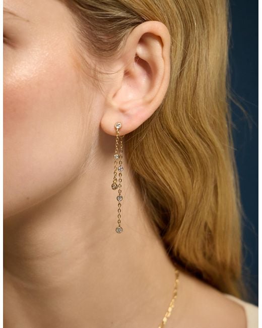 Accessorize Brown 14Ct-Plated Chain Drop Earrings